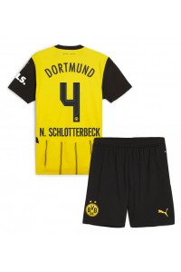 Borussia Dortmund Nico Schlotterbeck #4 Jalkapallovaatteet Lasten Kotipeliasu 2024-25 Lyhythihainen (+ Lyhyet housut)